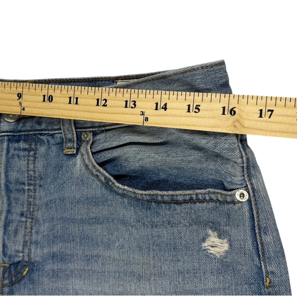 Free People We The Free Shorts Women 30 Blue Distressed Denim Cutoff Light Wash - Picture 4 of 5